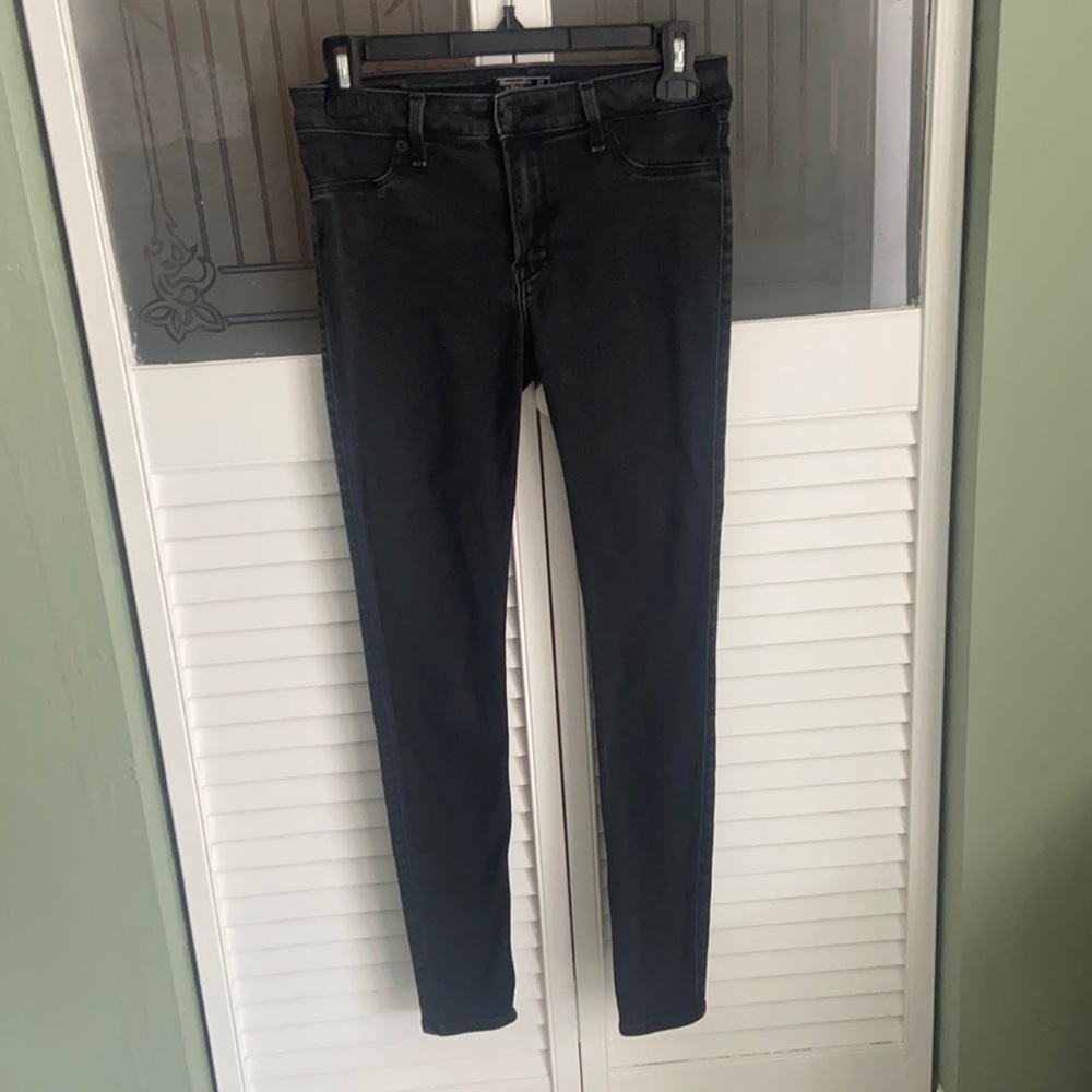 Abercrombie & Fitch 27/4 Regular Black Harper Low Rose Jean Legging